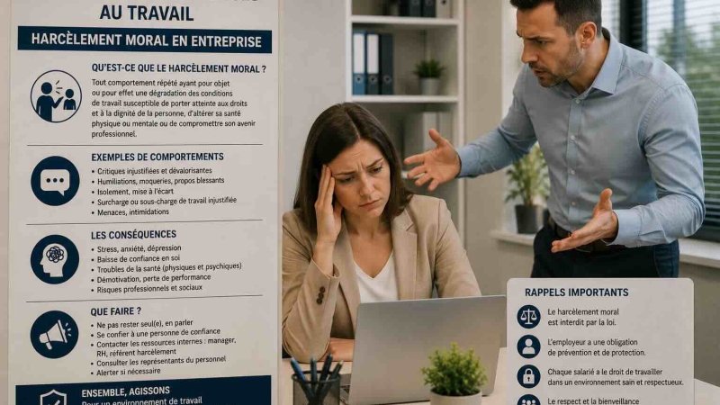 Prévention des violences au travail: harcèlement moral en entreprise